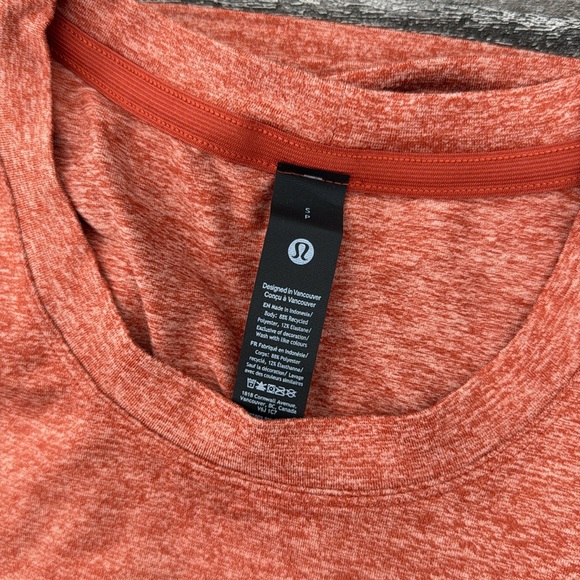 Lululemon Soft Jersey Tee Shirt Mens orange Heathered size Small NWT - Picture 6 of 7